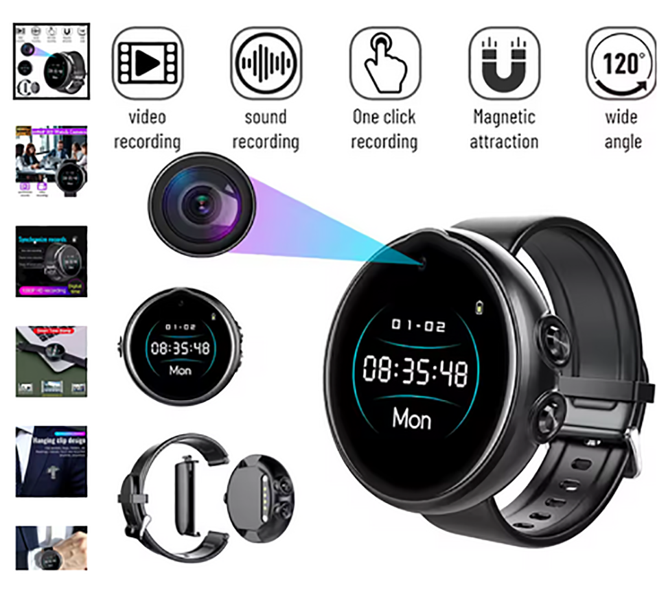SM003 FHD 3in1 Smart Watch Spy Camera
